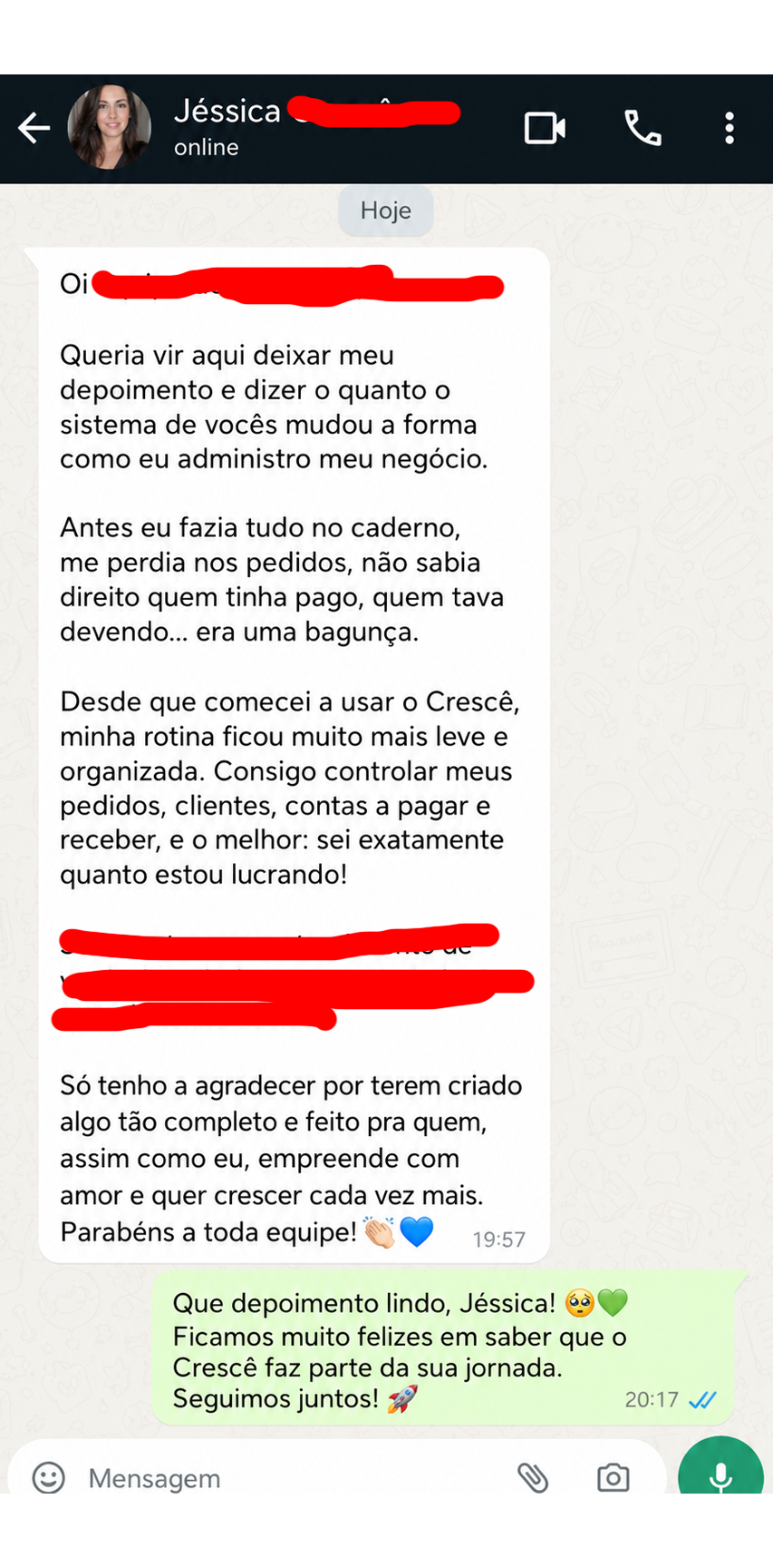 Depoimento Jéssica